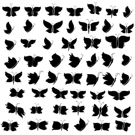 butterfly silhouetteのイラスト素材