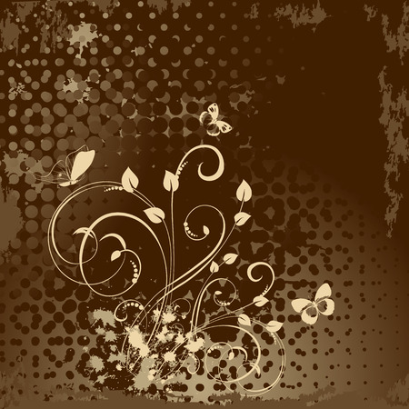 pattern with butterfly grungeのイラスト素材