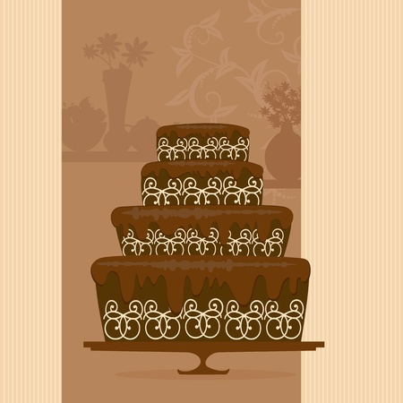 chocolate cake in a candy storeのイラスト素材