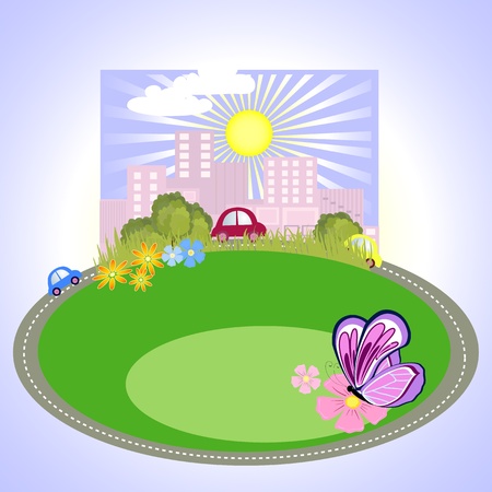 The road out of townのイラスト素材