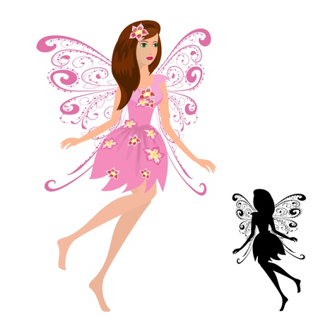 fairy girl with flowersのイラスト素材
