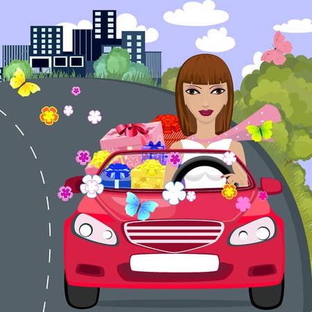 car gift girlのイラスト素材