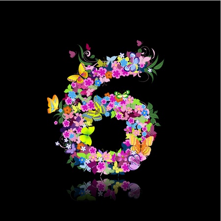 letter of flowers and butterflies figuresのイラスト素材