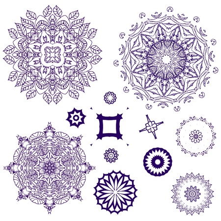 arabesque pattern lace napkinsのイラスト素材