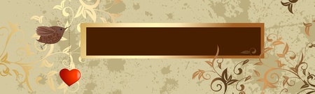 vintage grunge banner with valentineのイラスト素材
