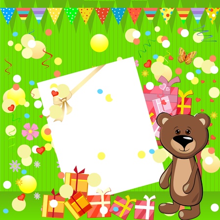 fun birthday party with giftsのイラスト素材