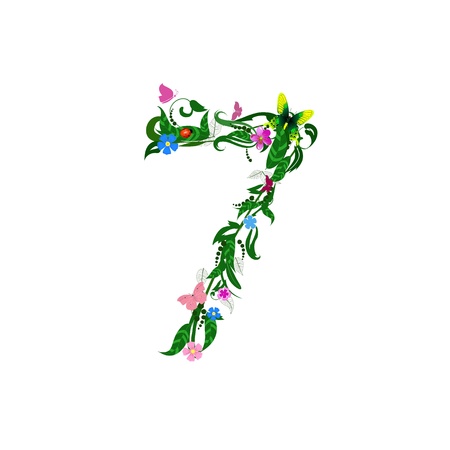 Flower number of butterfliesのイラスト素材