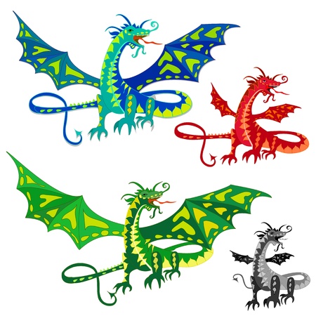 dragon with wingsのイラスト素材