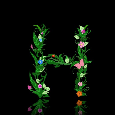 letter of romantic flowersのイラスト素材