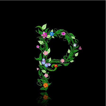 letter of romantic flowersのイラスト素材