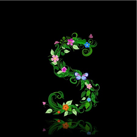 letter of romantic flowersのイラスト素材