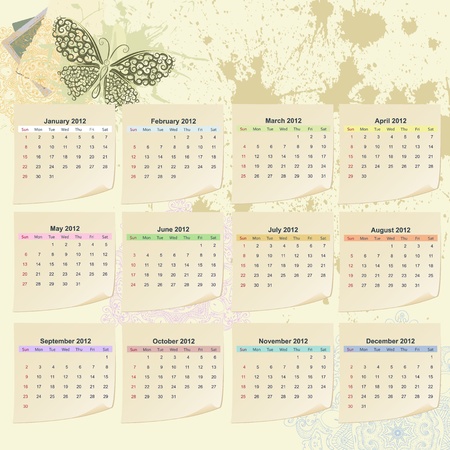 Calendar for 2012のイラスト素材