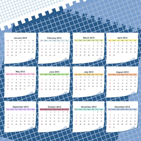 Calendar for 2012のイラスト素材