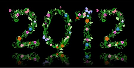 number of flowers per year 2012のイラスト素材