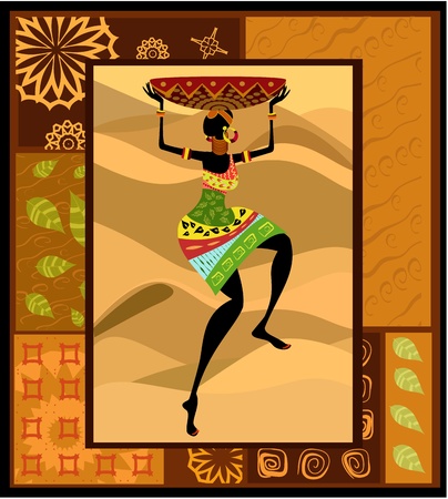 ethnic pattern c pretty womanのイラスト素材