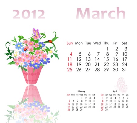 calendar 2012 with basketsのイラスト素材