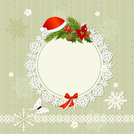 ornamental openwork Christmas Frameのイラスト素材