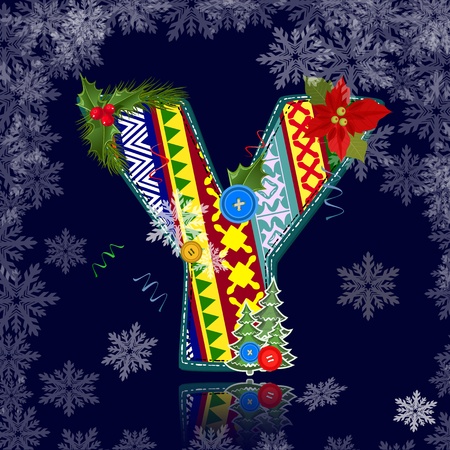 Winter letter with an ornamentのイラスト素材