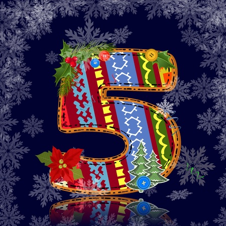 Winter number letter with an ornamentのイラスト素材