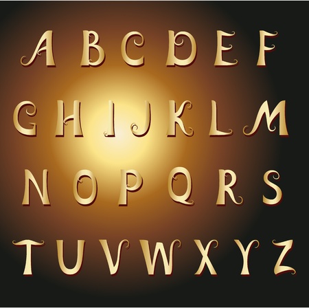 Font vintage goldのイラスト素材