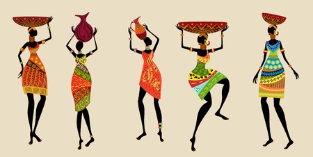 African women in traditional dressのイラスト素材