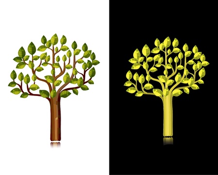 set of decorative trees Seasonsのイラスト素材