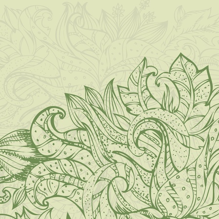 foliate ornament doodlesのイラスト素材