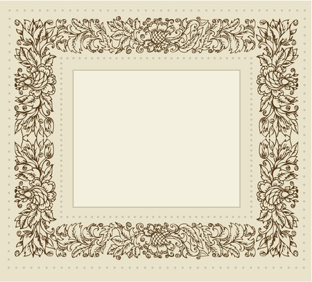 vintage frame with floral ornamentのイラスト素材