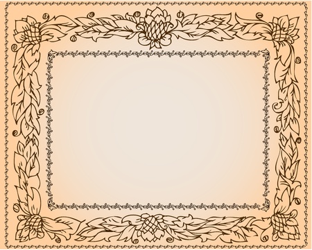 vintage frame with floral ornamentのイラスト素材