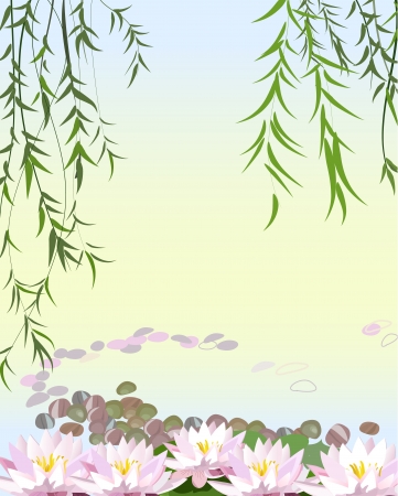 Water the plant with lilyのイラスト素材