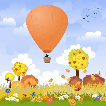 Romantic balloon flightのイラスト素材