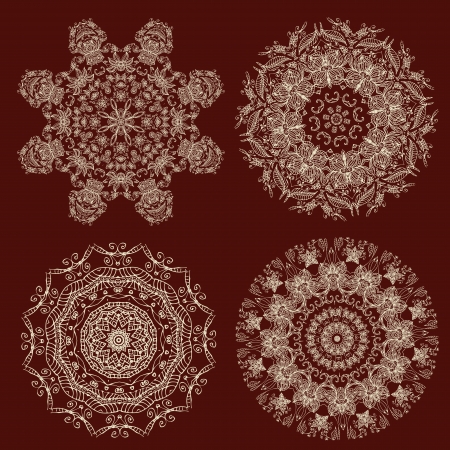 Set of vintage abstract arabesquesのイラスト素材