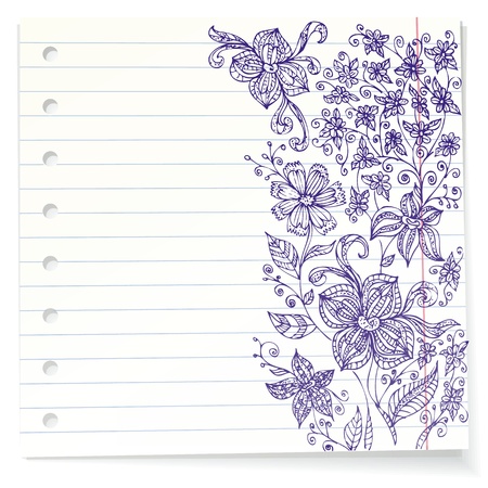 Notebook paper doodlesのイラスト素材