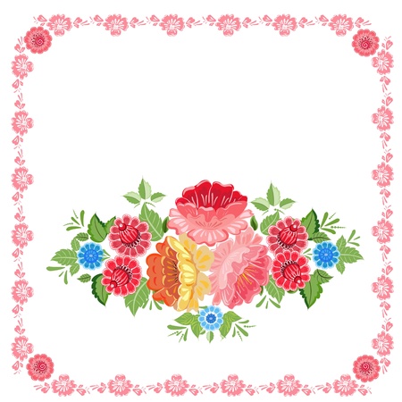 greeting in style hohlomaのイラスト素材