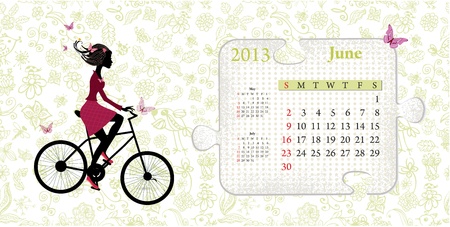 Calendar for 2013, juneのイラスト素材