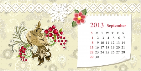 Calendar for 2013, septemberのイラスト素材