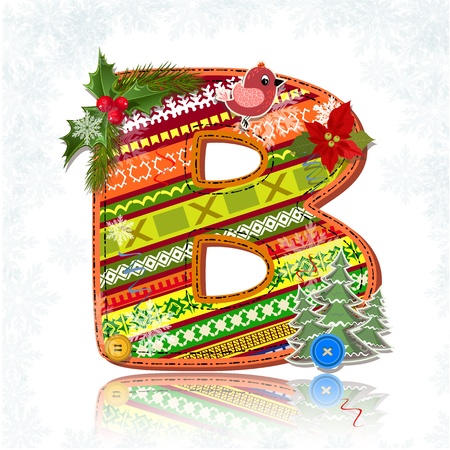 Art Christmas letter handmade Bのイラスト素材
