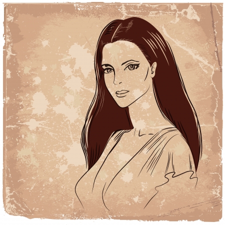 Portrait of a beautiful young womanのイラスト素材