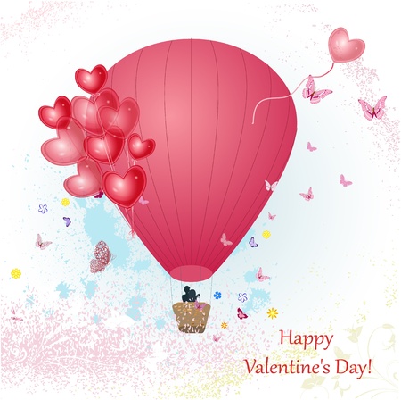 Valentine's Day with a balloon for your designのイラスト素材