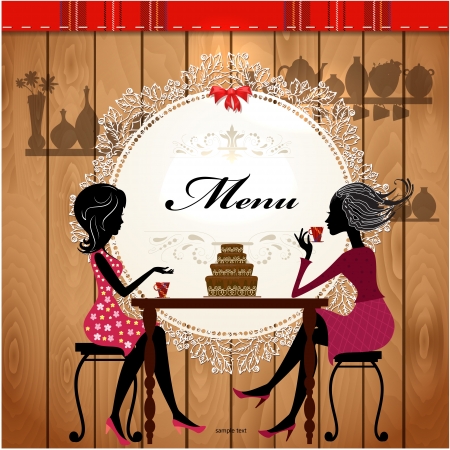 Menu card design for a cute cafeのイラスト素材