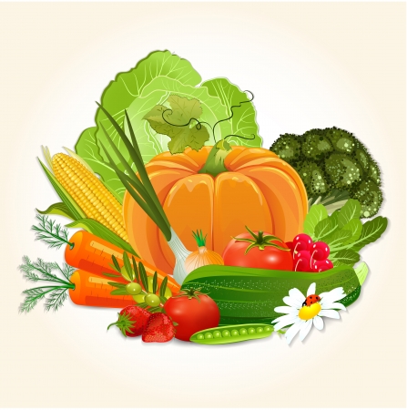 Juicy vegetables for your designのイラスト素材