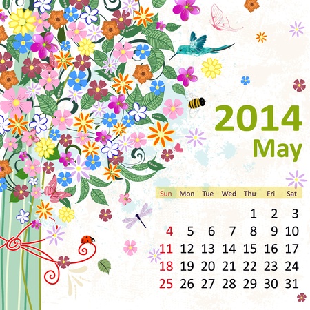 Calendar for 2014, mayのイラスト素材
