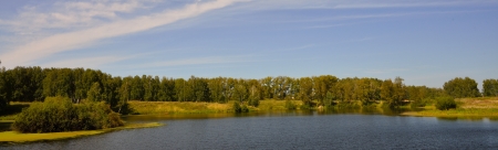 Panorama landscape with a lake