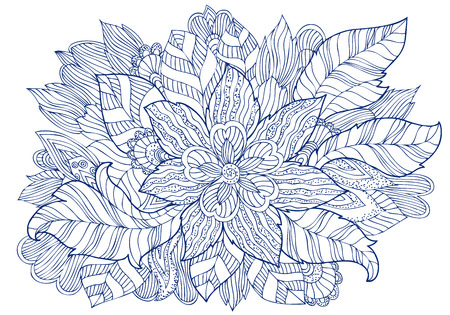 Drawing fashion floral ornamentのイラスト素材