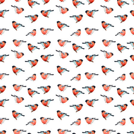 nature with bird seamless texture watercolorの写真素材