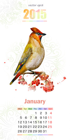 calendar for 2015. Januaryのイラスト素材