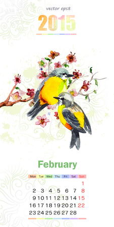calendar for 2015. februaryのイラスト素材