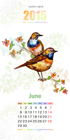 calendar for 2015. juneのイラスト素材