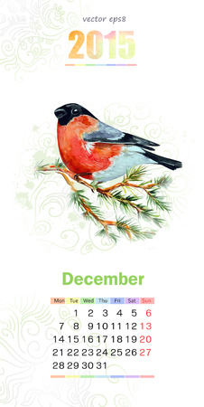 calendar for 2015. decemberのイラスト素材