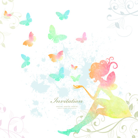 Fairy of watercolor paintのイラスト素材